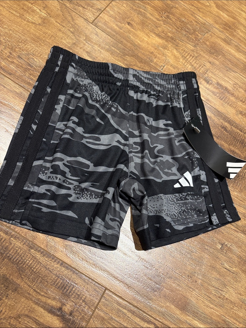 adidas toddler Black & Gray Camo Athletic Shorts